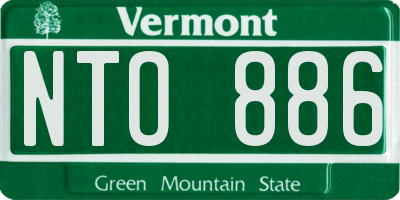 VT license plate NTO886
