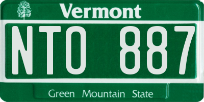 VT license plate NTO887