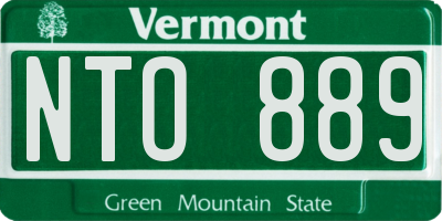 VT license plate NTO889