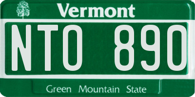 VT license plate NTO890