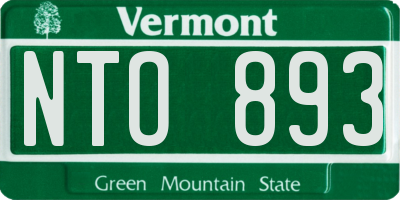VT license plate NTO893