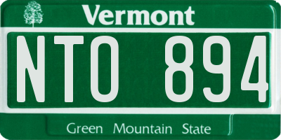 VT license plate NTO894