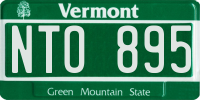 VT license plate NTO895