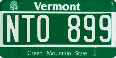 VT license plate NTO899