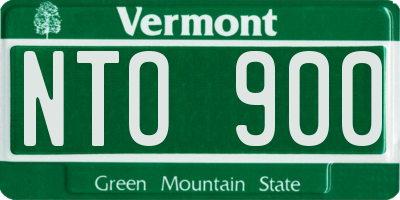 VT license plate NTO900
