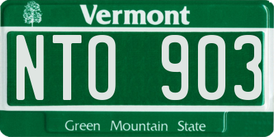 VT license plate NTO903