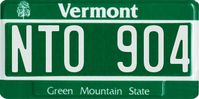 VT license plate NTO904