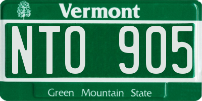 VT license plate NTO905