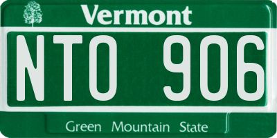 VT license plate NTO906