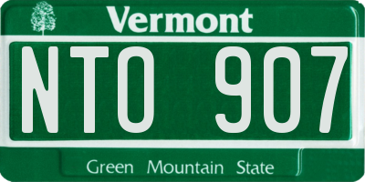 VT license plate NTO907
