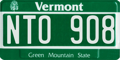 VT license plate NTO908