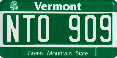 VT license plate NTO909