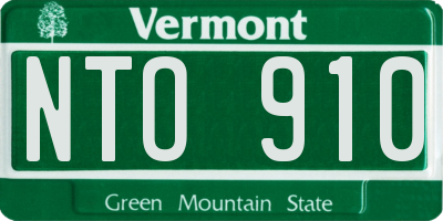 VT license plate NTO910