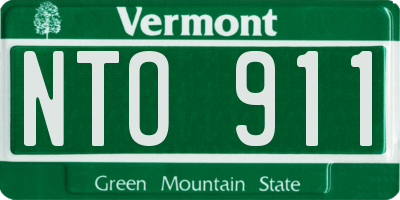 VT license plate NTO911