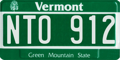 VT license plate NTO912