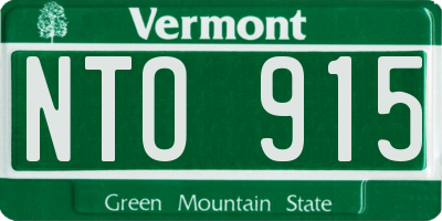 VT license plate NTO915