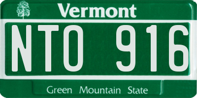 VT license plate NTO916