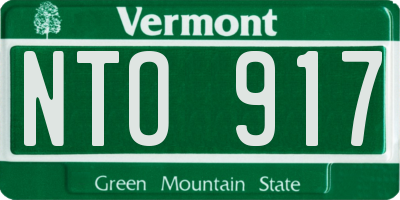 VT license plate NTO917