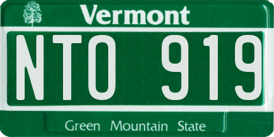 VT license plate NTO919