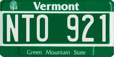 VT license plate NTO921