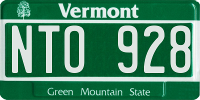 VT license plate NTO928