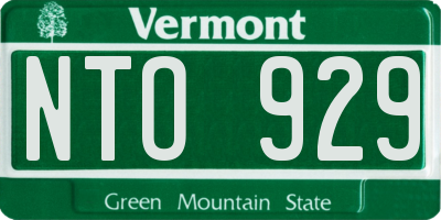 VT license plate NTO929