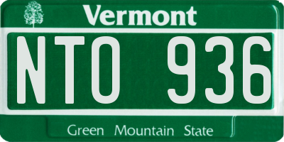 VT license plate NTO936