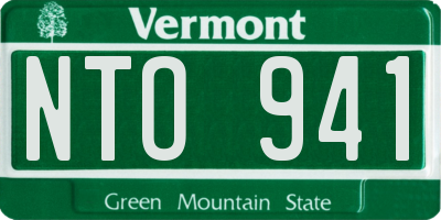 VT license plate NTO941