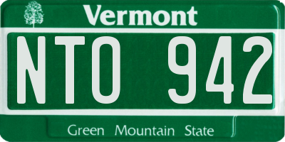 VT license plate NTO942