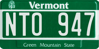 VT license plate NTO947