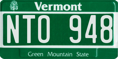 VT license plate NTO948