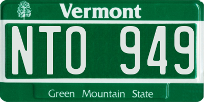 VT license plate NTO949