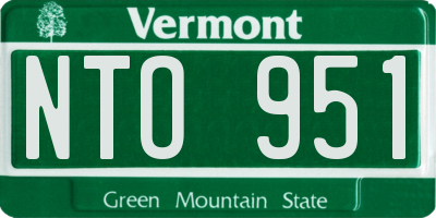 VT license plate NTO951