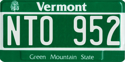 VT license plate NTO952