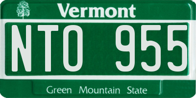 VT license plate NTO955