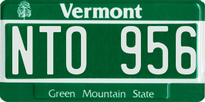 VT license plate NTO956