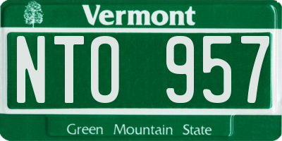 VT license plate NTO957