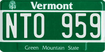 VT license plate NTO959
