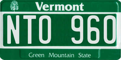 VT license plate NTO960