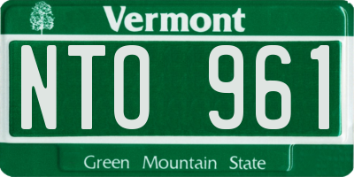 VT license plate NTO961