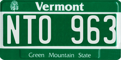 VT license plate NTO963