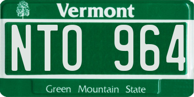 VT license plate NTO964