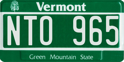 VT license plate NTO965