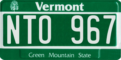 VT license plate NTO967
