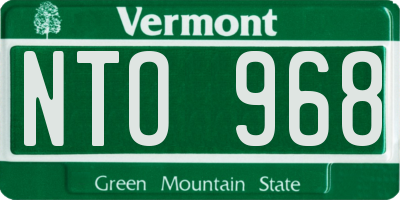 VT license plate NTO968