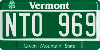 VT license plate NTO969