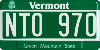 VT license plate NTO970