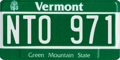 VT license plate NTO971