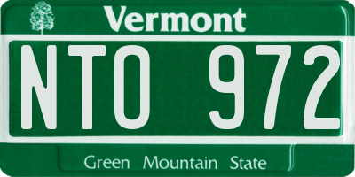 VT license plate NTO972