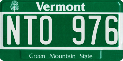 VT license plate NTO976